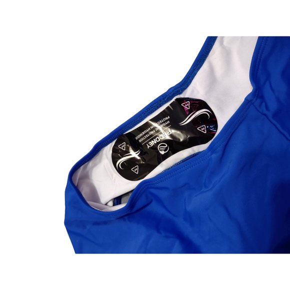 Womens Palm Print Ruffle Top Strappy Bikini with High waisted Bottom - XXL - NWT - Picture 6 of 9